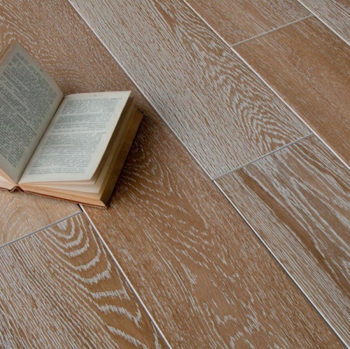 Массивная доска Magestik floor С покрытием Беленый Дуб с брашью (Текстурированная) 300-1800х125 мм MGK Magestic floor 2600300186 - Вид №6