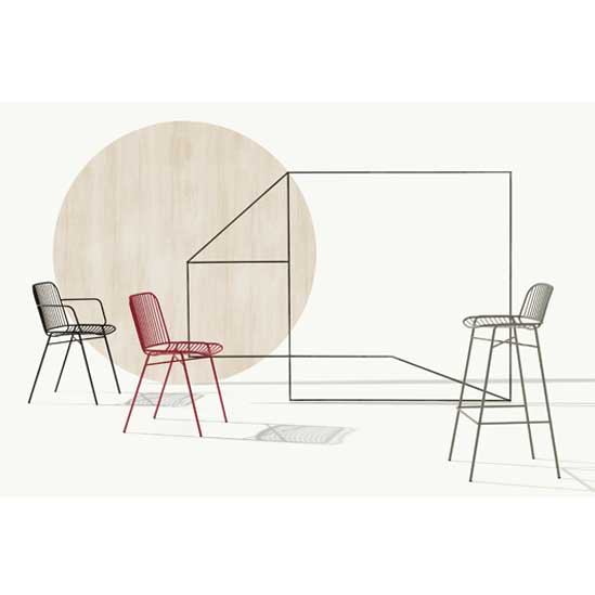 Shade 626 Стул с подлокотниками и стальным каркасом, 4 ножки. Сиденье и спинка в стальном каркасе. Et al. Shade - Вид №5