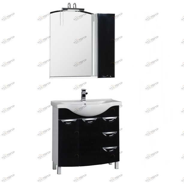 Комплект мебели Aquanet Асти 85 черный 00178432