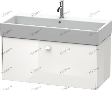 BR405602222 Тумбочка подвесная Brioso #BR4056 984 x 459 мм Белый глянцевый декор Duravit