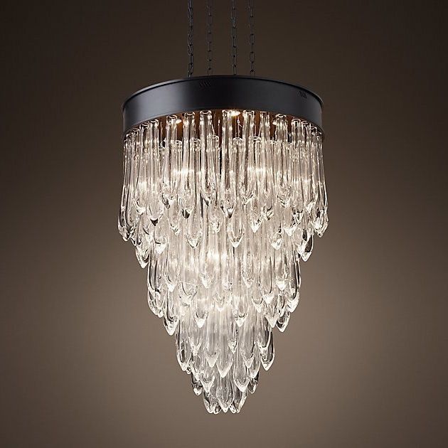 Подвесной светильник Tear Drop Glass 8 от Delight Collection KG0547P-8 DELIGHT ДИЗАЙНЕРСКИЕ 243693 Прозрачный;черный  - Вид №1