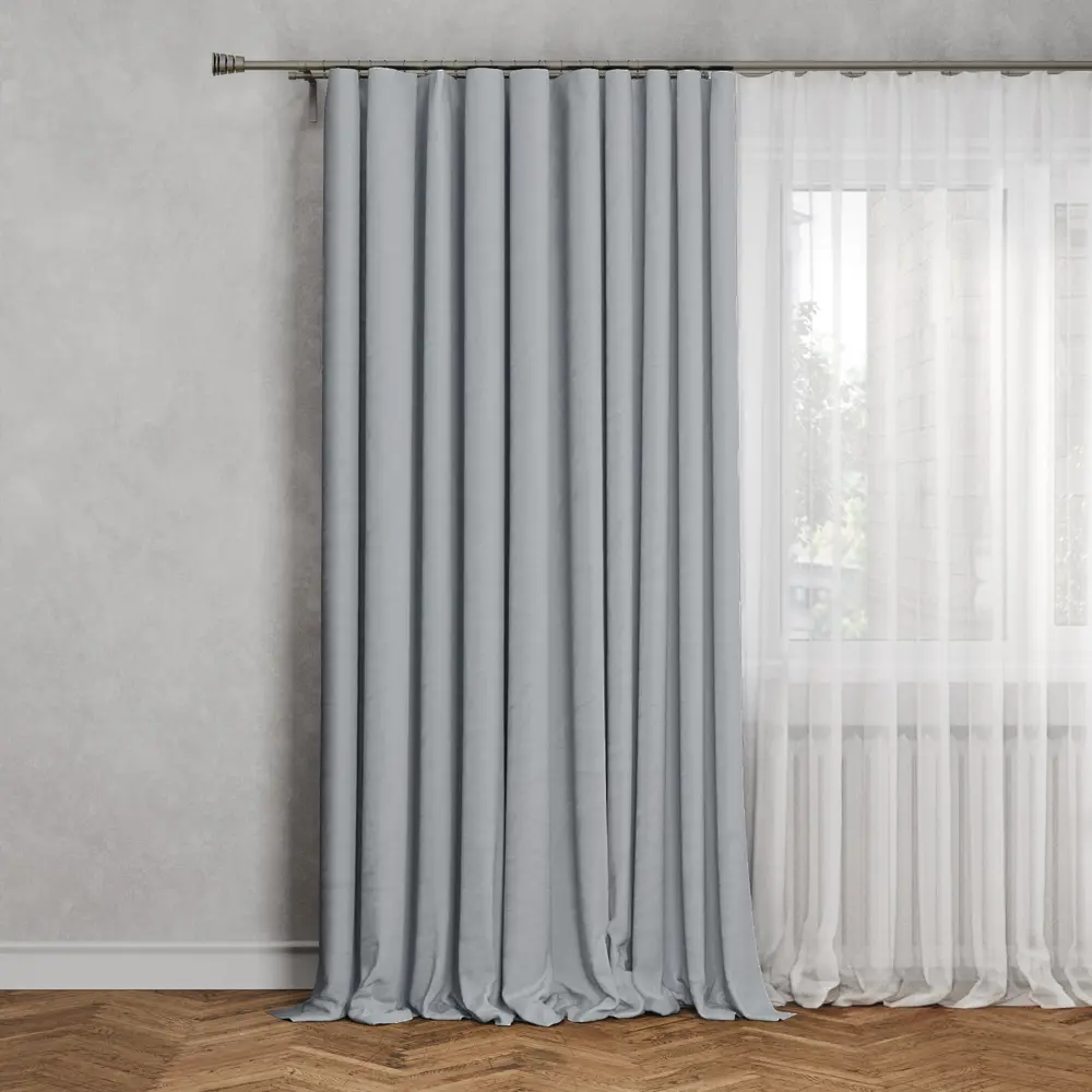 Штора на ленте со скрытыми петлями Inspire Pharell 140x280 см цвет серый Granit 5 85179737 STLM-2015315 