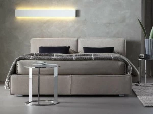 Chaarme Letti Кровать двуспальная со съемным чехлом в набуке с мягким изголовьем Aura