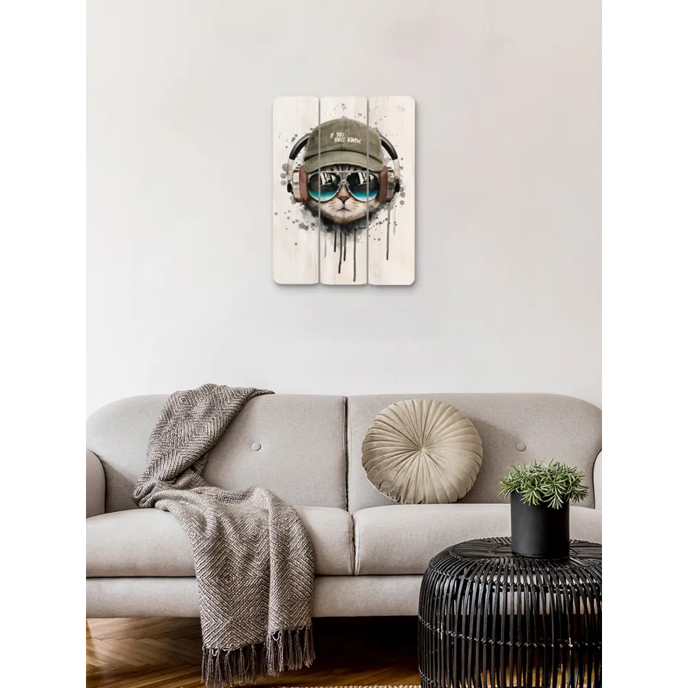 Картина на МДФ Кот хипстер 30x40 см 85336832 STLM-2169949 POSTERMARKET  - Вид №4