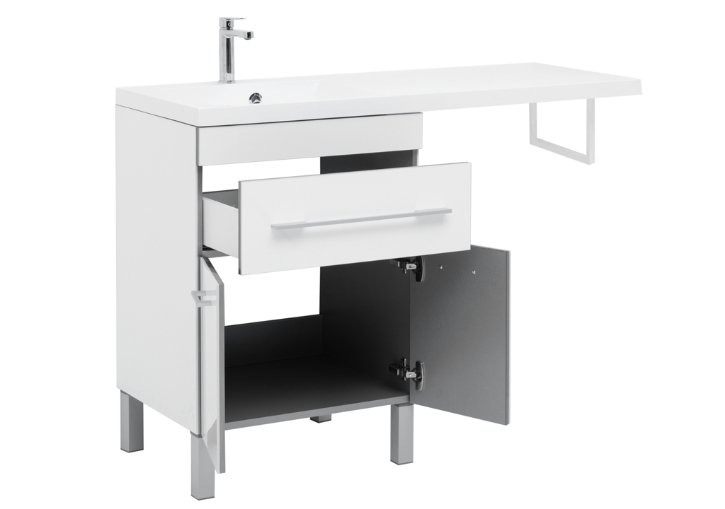 Тумба с раковиной Aquanet Верона 120 L белый (напольная, 1 ящик, 2 дверцы) 0018250700239565 - Вид №7
