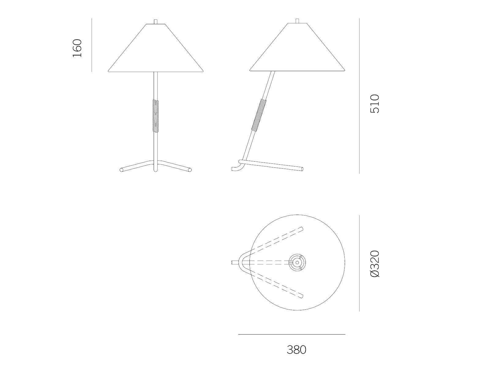 Металлическая и шелковая настольная лампа Kalmar Hase ARCH-00104141 - Вид №4