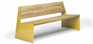 VESTRE Скамья из стали и дерева со спинкой Bloc