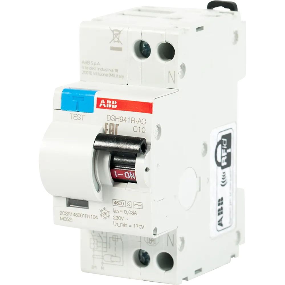 Дифференциальный автомат ABB DSH941R 1P N C10 А 30 мА 4.5 кА АС 2CSR145001R1104 12486693 STLM-2124321 