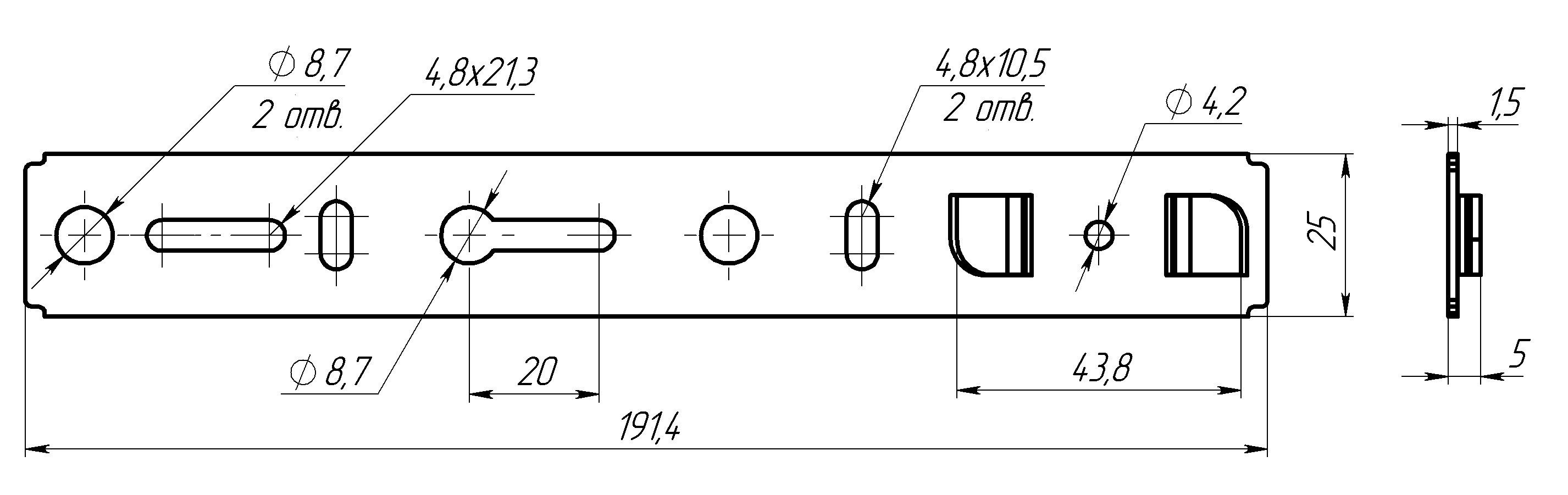 Анкерная пластина ПЕТРОТЕХ 190x25x1.5 мм для надежного оконного крепления 15055768 STLM-0005267 - Вид №3