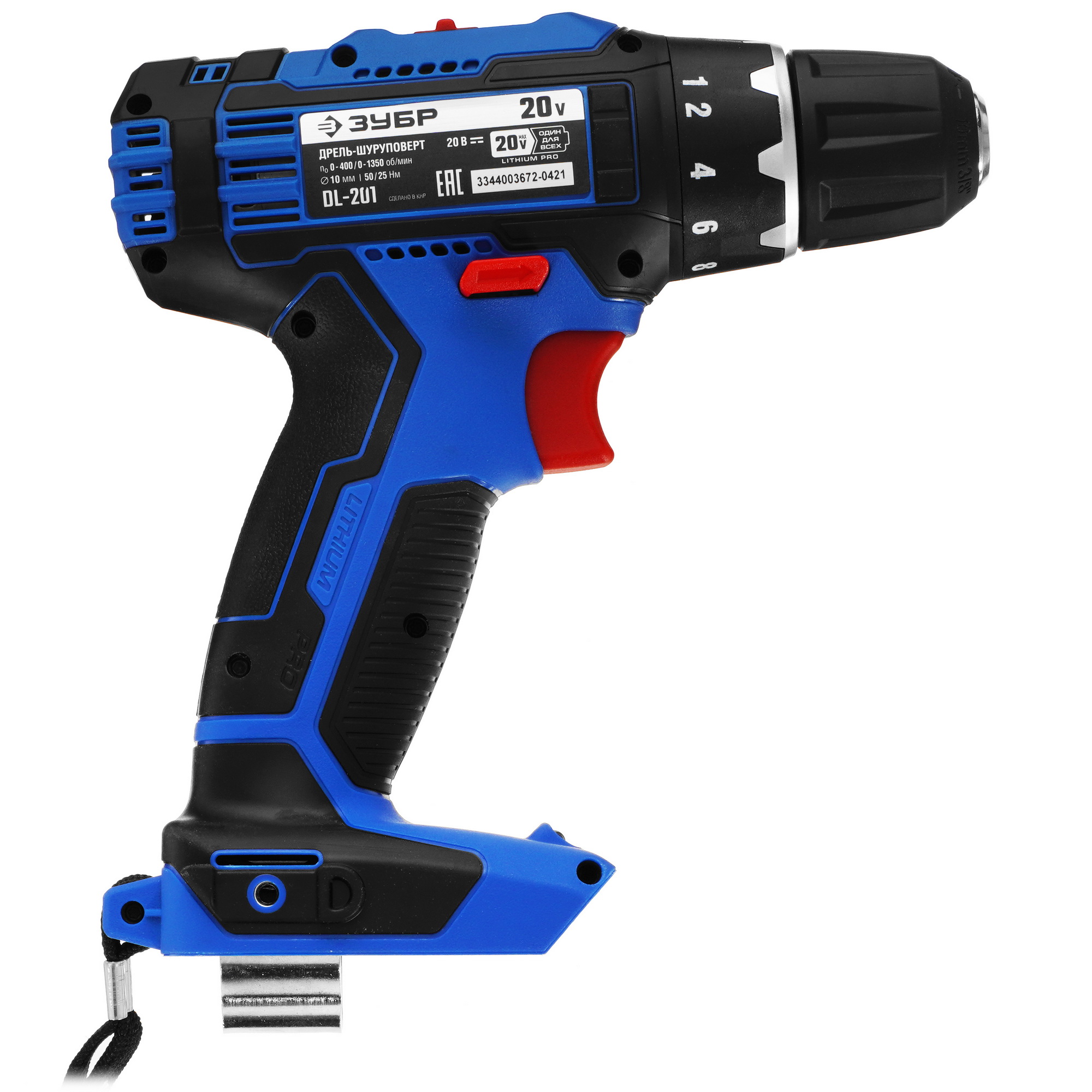 Дрель-шуруповерт Зубр DL-201 20V MAX PRO  , Без ЗУ, Без АКБ 9939276 STDN-0013235 - Вид №1