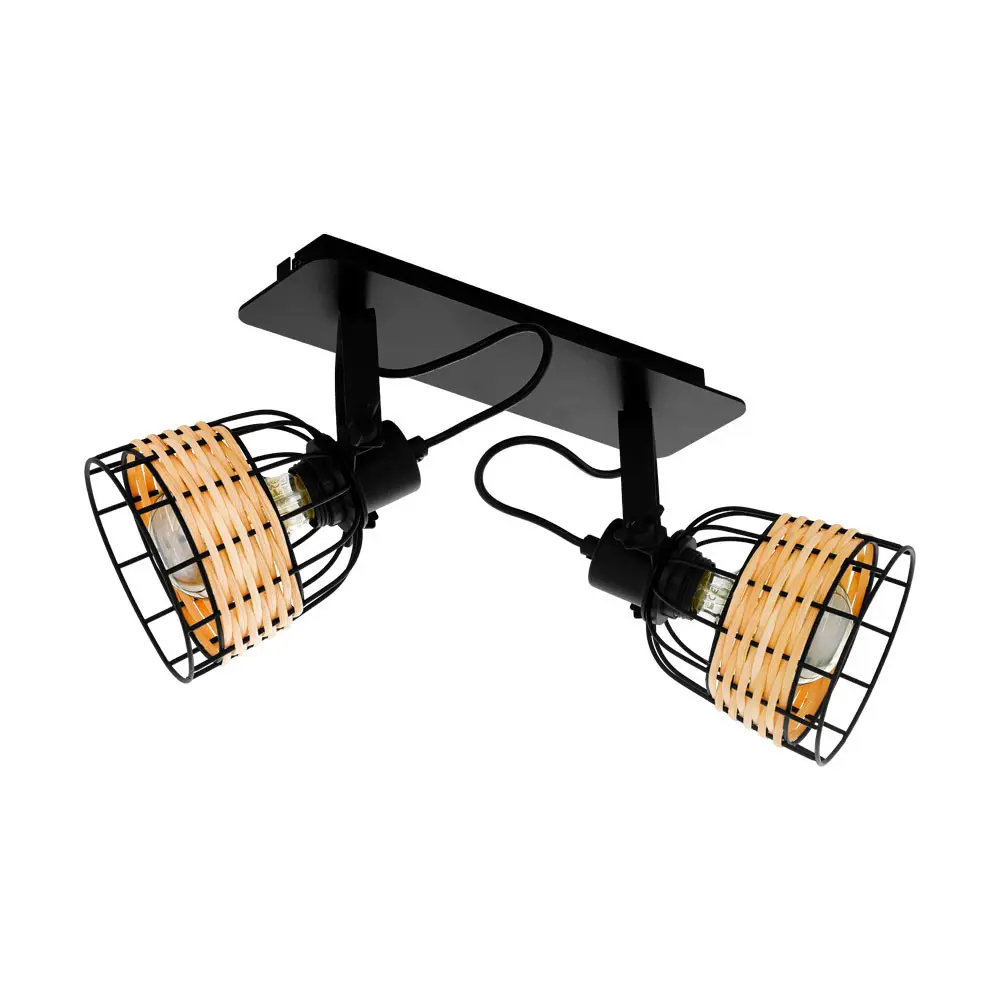 Спот Eglo Anwick 2x40 Вт ø370, цвет черный ротанг 82933975 STLM-2100043 