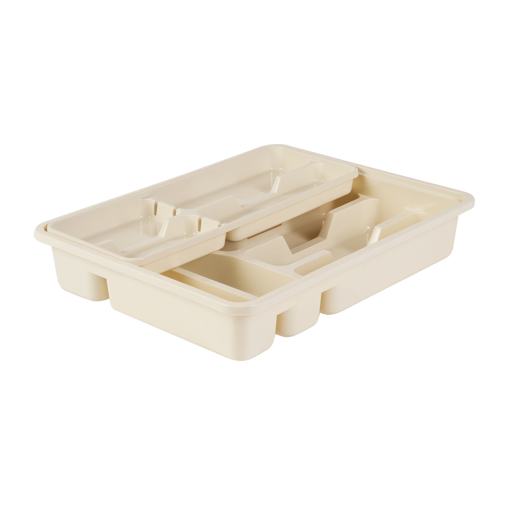 18558926 Лоток для столовых приборов двойной MIO, 40х31х7 см, цвет молочный Santreyd 
