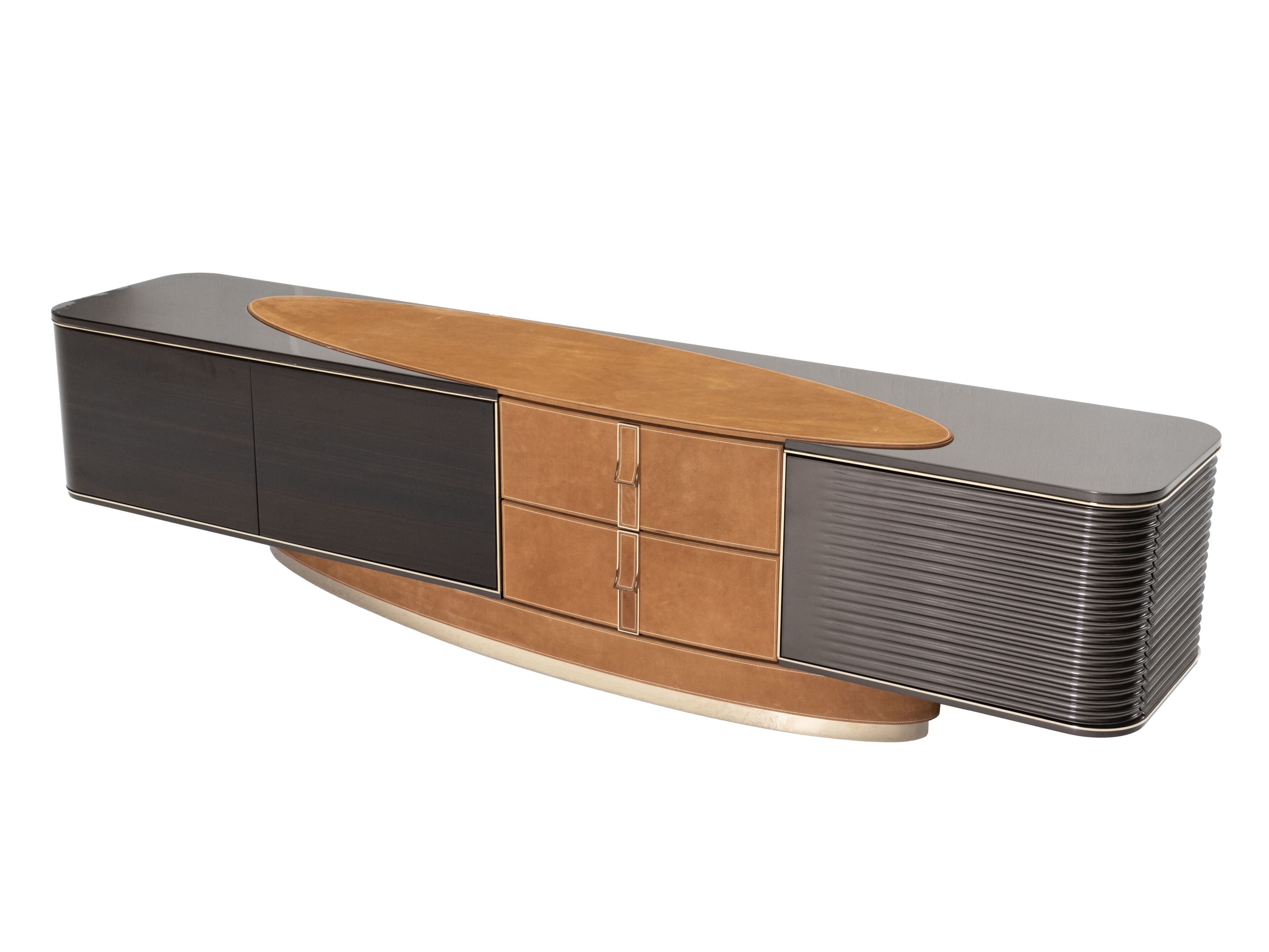 Низкий шкаф для телевизора с ящиками Zebrano Niks ARCH-00121095 - Вид №1