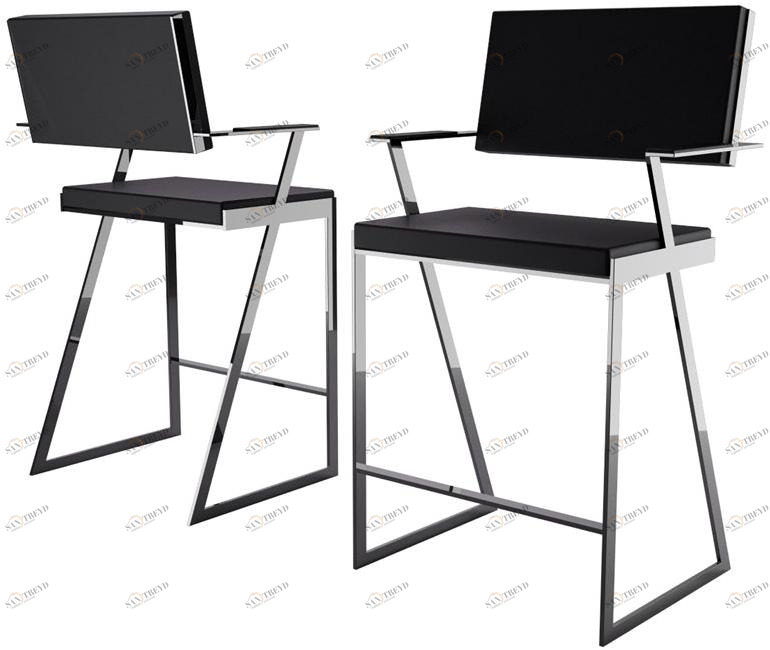 ZALABA Design Высокий кожаный табурет со спинкой Zulu sun-id-1428924