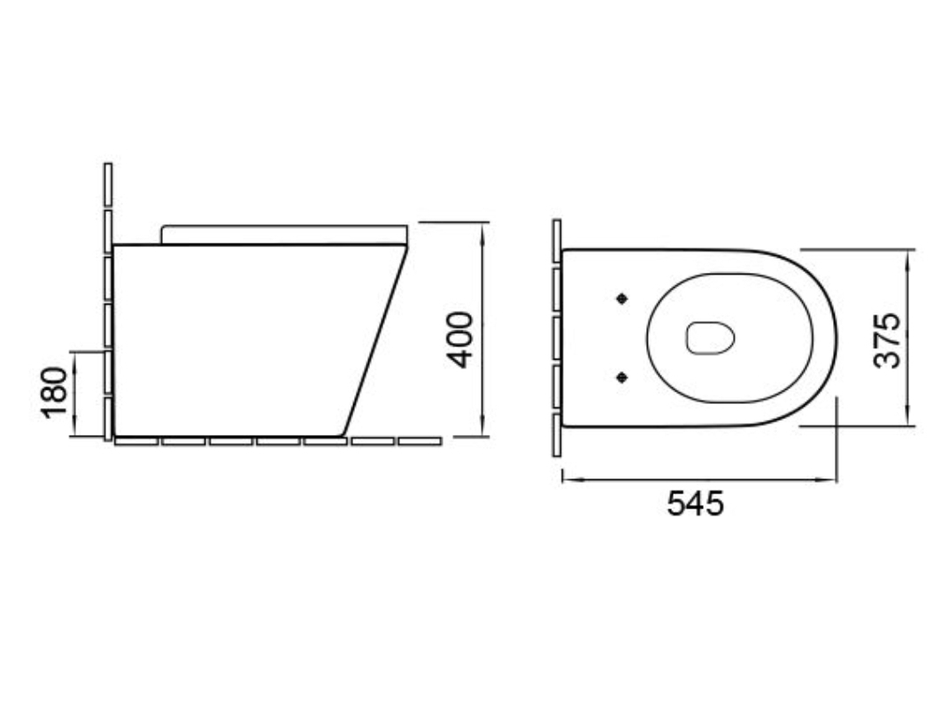 SL-5020MB Унитаз приставной чёрный матовый безободковый LAB.Space  - Вид №1