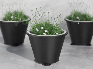 Круглый металлический плантатор