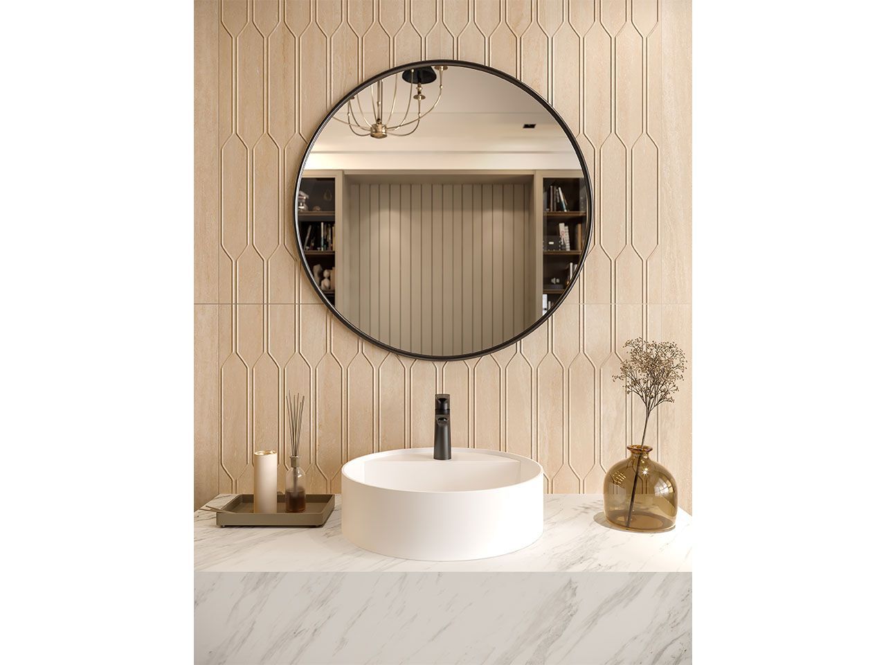 Пол из керамогранита с мраморным эффектом Kaleseramik ванная комната ARCH-00058125 - Вид №2