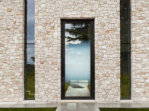 Алюминиевая и стеклянная бронированная входная дверь