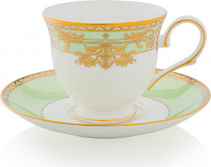 10665762 Lenox Набор из 2 чашек чайных с блюдцами Lenox "Рококо,Маркеса" 180мл Фарфор костяной