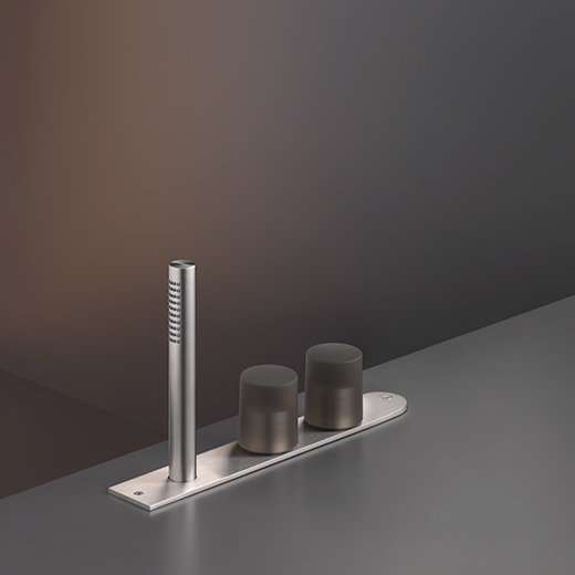 Обод монтаж комплект из 2-х прогрессивных смесителей с цилиндрическая ручной душ диаметр 23 мм </span>. Цветные TechnoGel® ручки  UDT24 CEADESIGN  - Вид №1