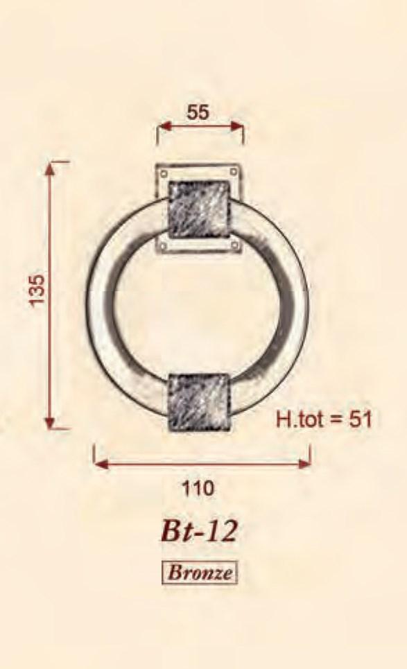 GIARA Бронзовый дверной молоток в классическом стиле Quadra sun-id-1400605 - Вид №3
