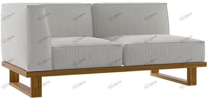 Atmosphera 2-местный садовый диван из тика и ткани 9.zero 9.0.m2