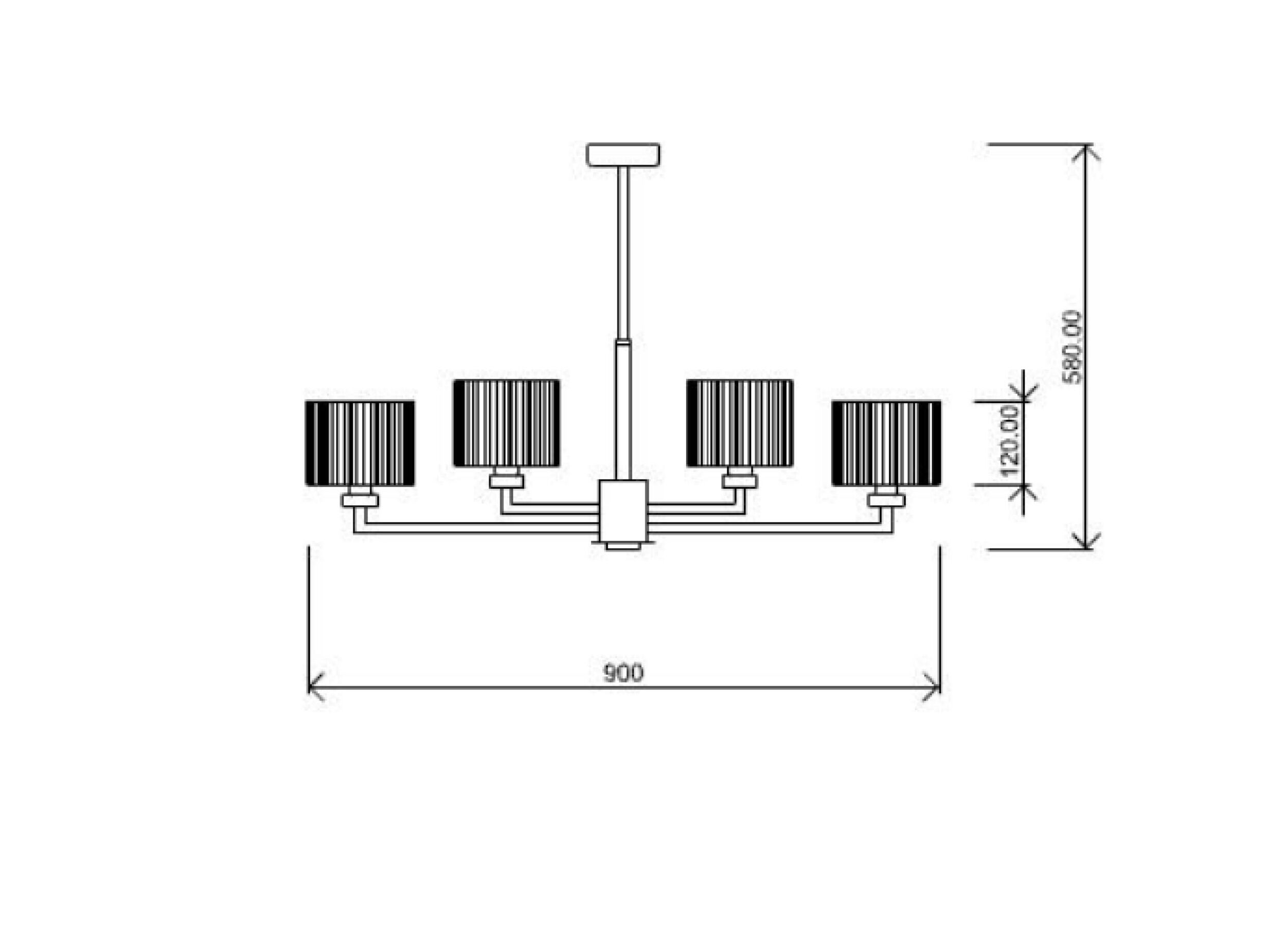 Металлический и тканевый светодиодный подвесной светильник Lampex Italiana Миранда ARCH-00037549 - Вид №2