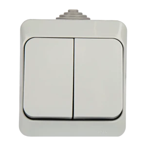 Выключатель SYSTEME ELECTRIC Этюд двухклавишный влагозащищенный 12511297