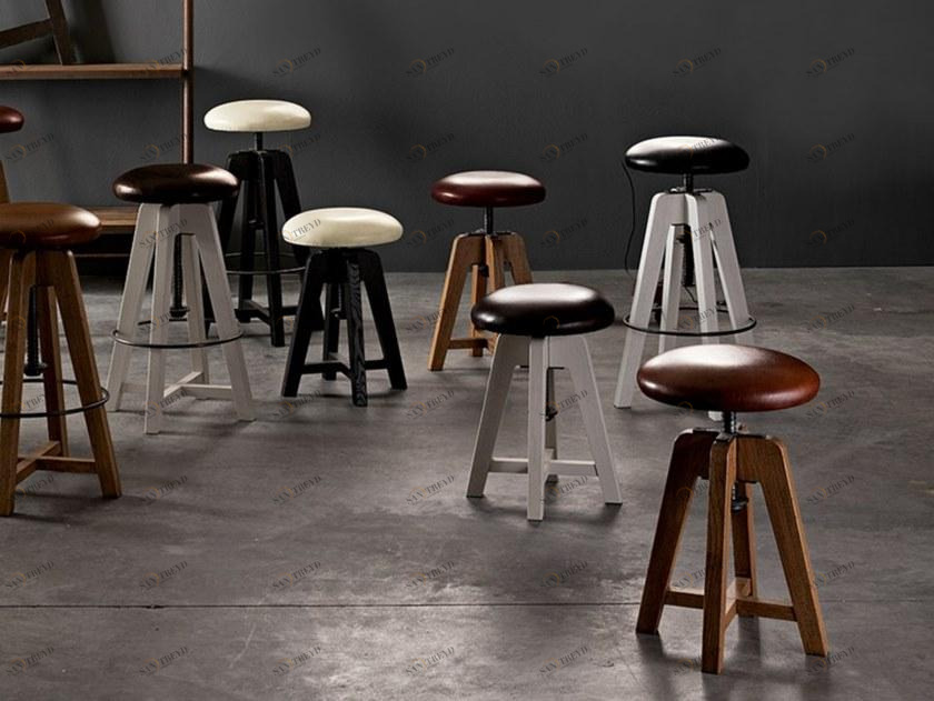 Devina Nais Табурет из массива дерева со встроенной подушкой sun-id-1499120