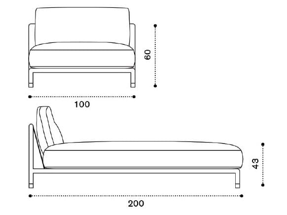 Ткань сад Dormeuse со спинкой Ethimo Lodge ARCH-00017102 - Вид №1