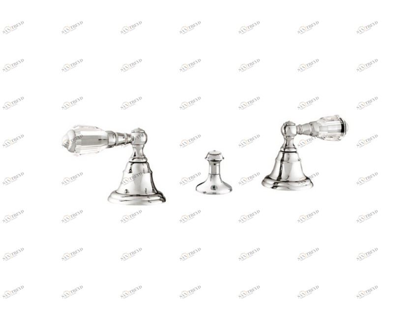 039662.D00.00 Биде с тремя отверстиями и кристаллами сваровски Золото 24К Mestre Swan