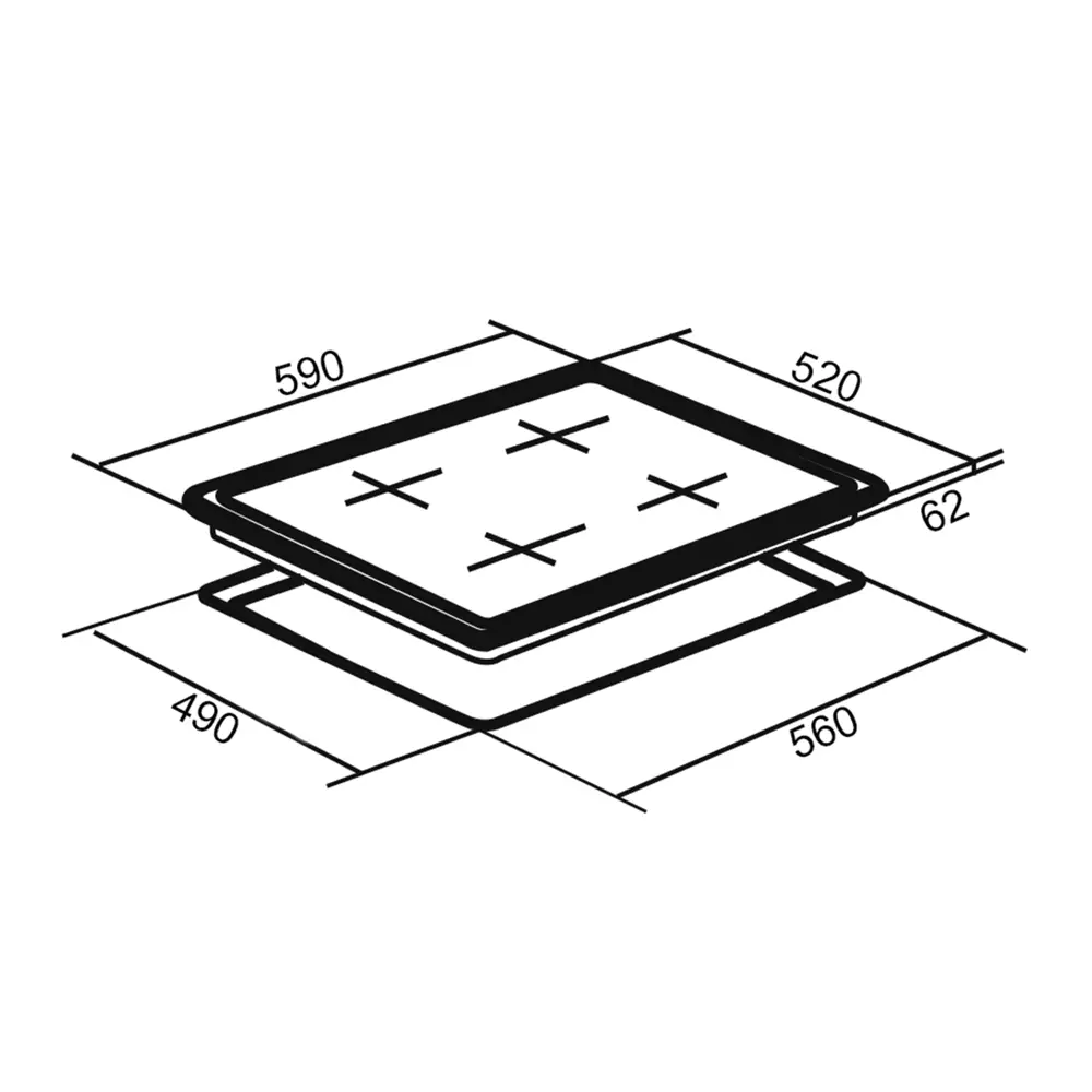 Индукционная варочная панель ORE IS60 с 4 конфорками и сенсорным управлением 82495865 STLM-0028654 - Вид №6