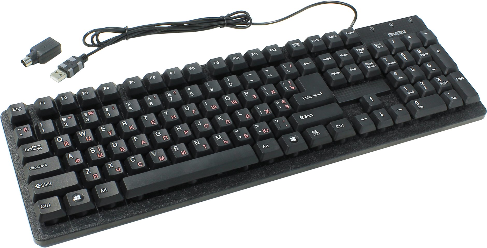 SV-0310301PUB Клавиатура standard 301 usb+ps/2 чёрная Sven Santreyd  - Вид №1