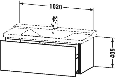 LC615008080 Тумбочка подвесная L-Cube #LC6150 1020 x 481 мм Graphit Super Matt Duravit - Вид №1