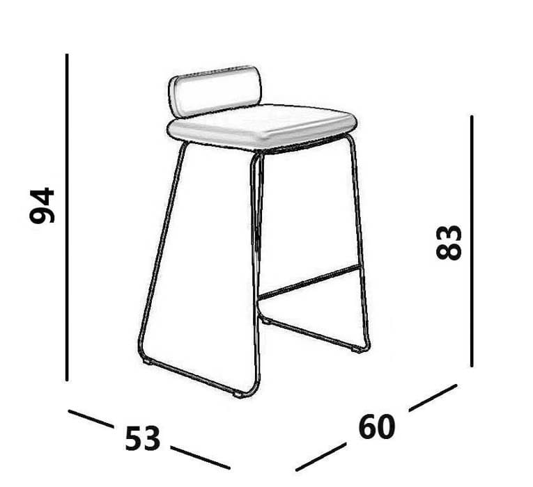 Высокий табурет из ткани Luxy кластер ARCH-00005408 - Вид №3