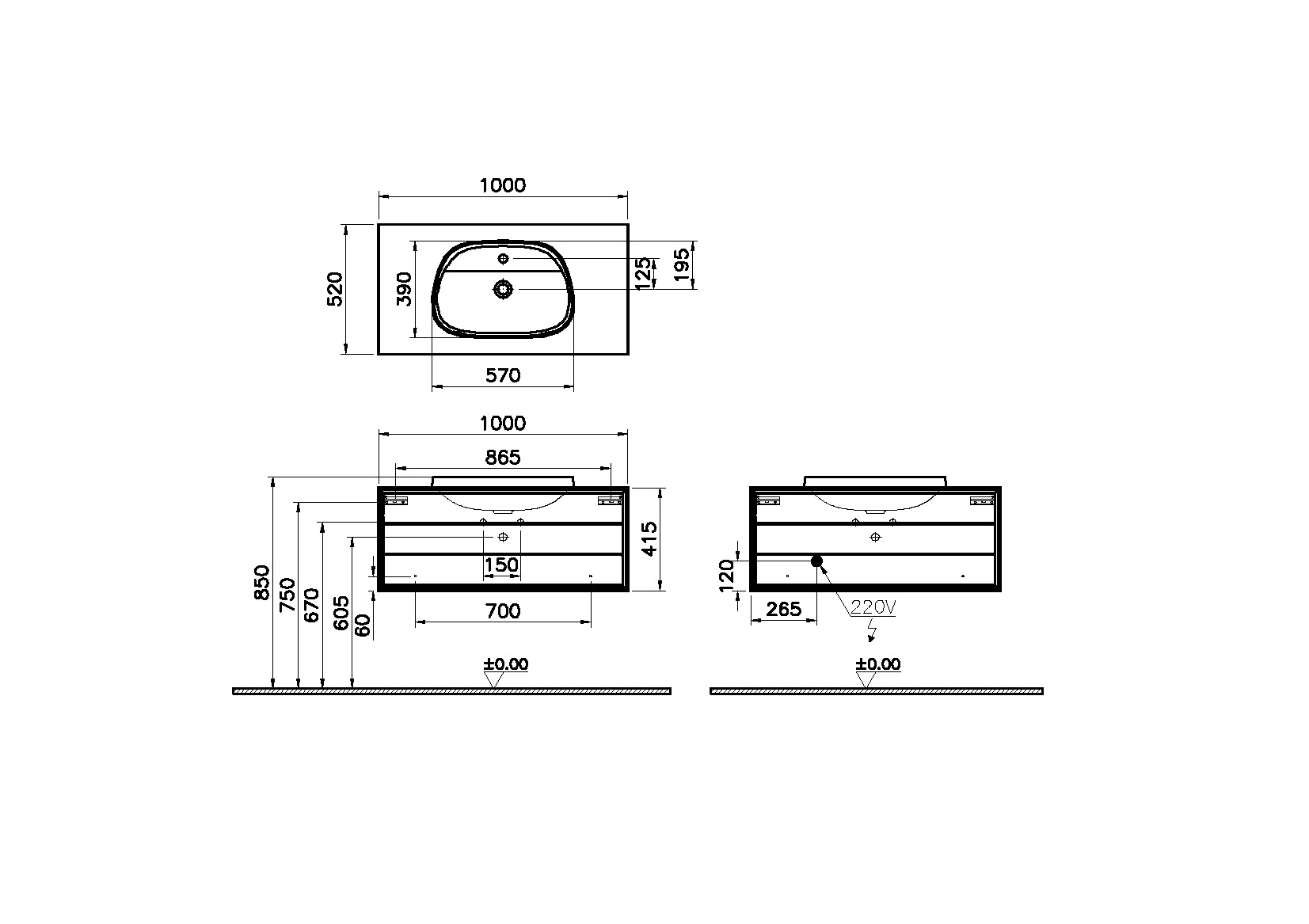 62291 Раковина Vitraglobal Frame - Вид №1