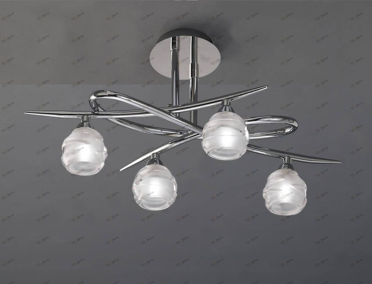 Потолочная люстра Mantra Loop Chrome 1803 MANTRA ДИЗАЙНЕРСКИЕ, LOOP CHROME 00-3888533 Белый;серый 