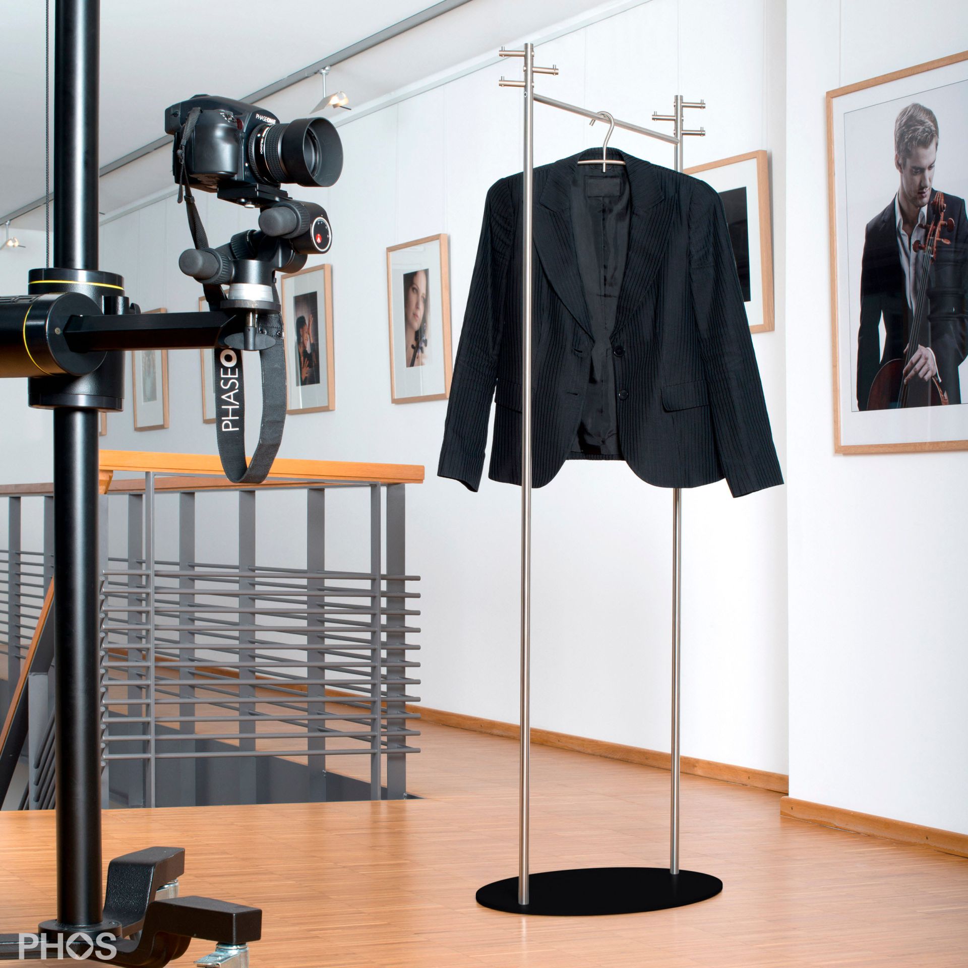 GST1-BPS Вешалка для одежды Twin с овальным основанием, цвет основания: черный PHOS  - Вид №2