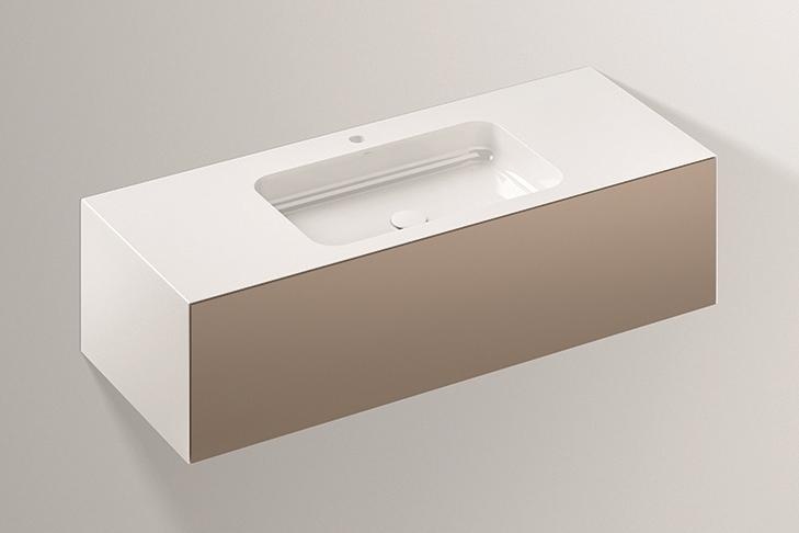 5157811000 Умывальник с тумбой, wp.folio5, белая, proshield, лакированная, шелковисто-матовый блеск, лунный камень Alape серия FO (Folio) 