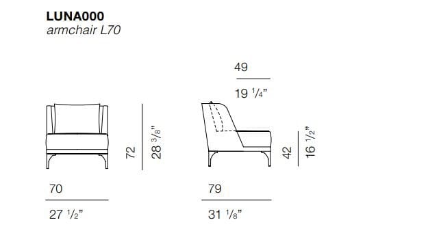 Тканевое кресло с подлокотниками BODEMA LUNA ARCH-00133809 - Вид №2