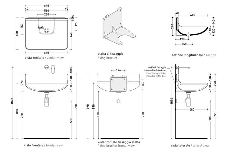 Керамическая подвесная раковина Ceramica Flaminia Plate ARCH-00040487 - Вид №2