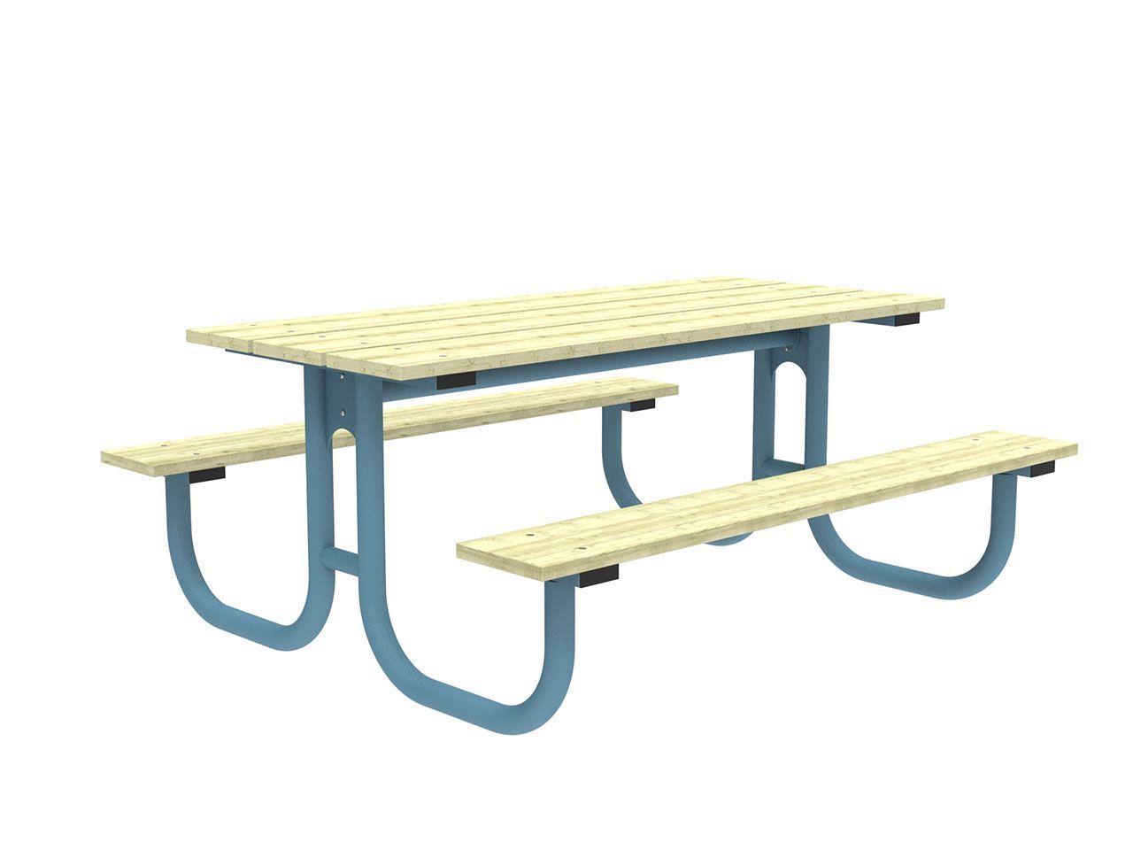 Прямоугольный стол для пикника WPC со встроенными скамейками Lazzari FAMILY ARCH-00037918 - Вид №1