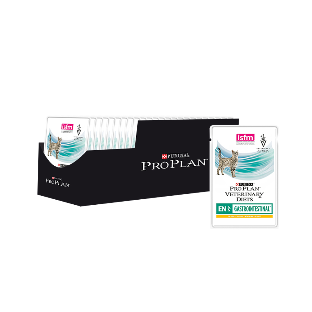 ПР0045320*10 Корм для кошек Veterinary Diets EN для взрослых и котят при нарушениях ЖКТ, курица пауч 85г (упаковка - 10 шт) Pro Plan 