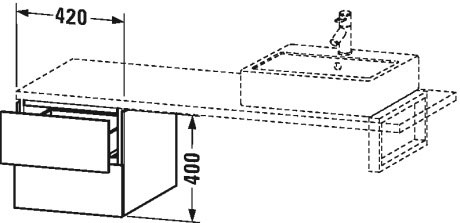 LC583601414 L-Cube Шкафчик для консоли Терра, декор Duravit - Вид №1