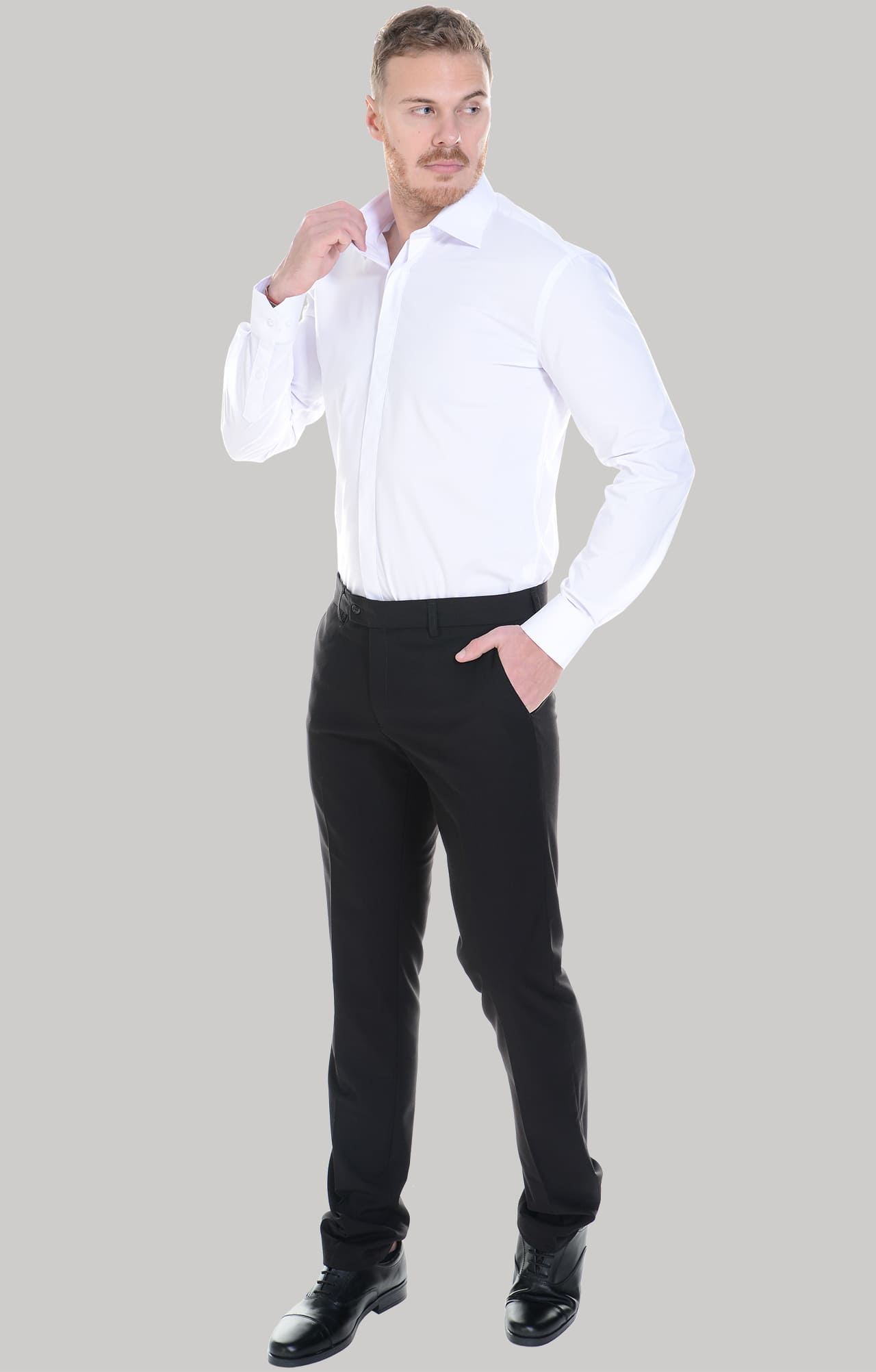 62462 Рубашка мужская  white El-Risto  Корпоративная одежда  размер 40/170-176  - Вид №19