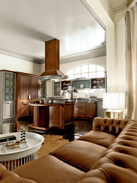 Martini Interiors Кухня из лакированного орехового дерева на заказ с островом Convivio sun-id-1406993 - Вид №5