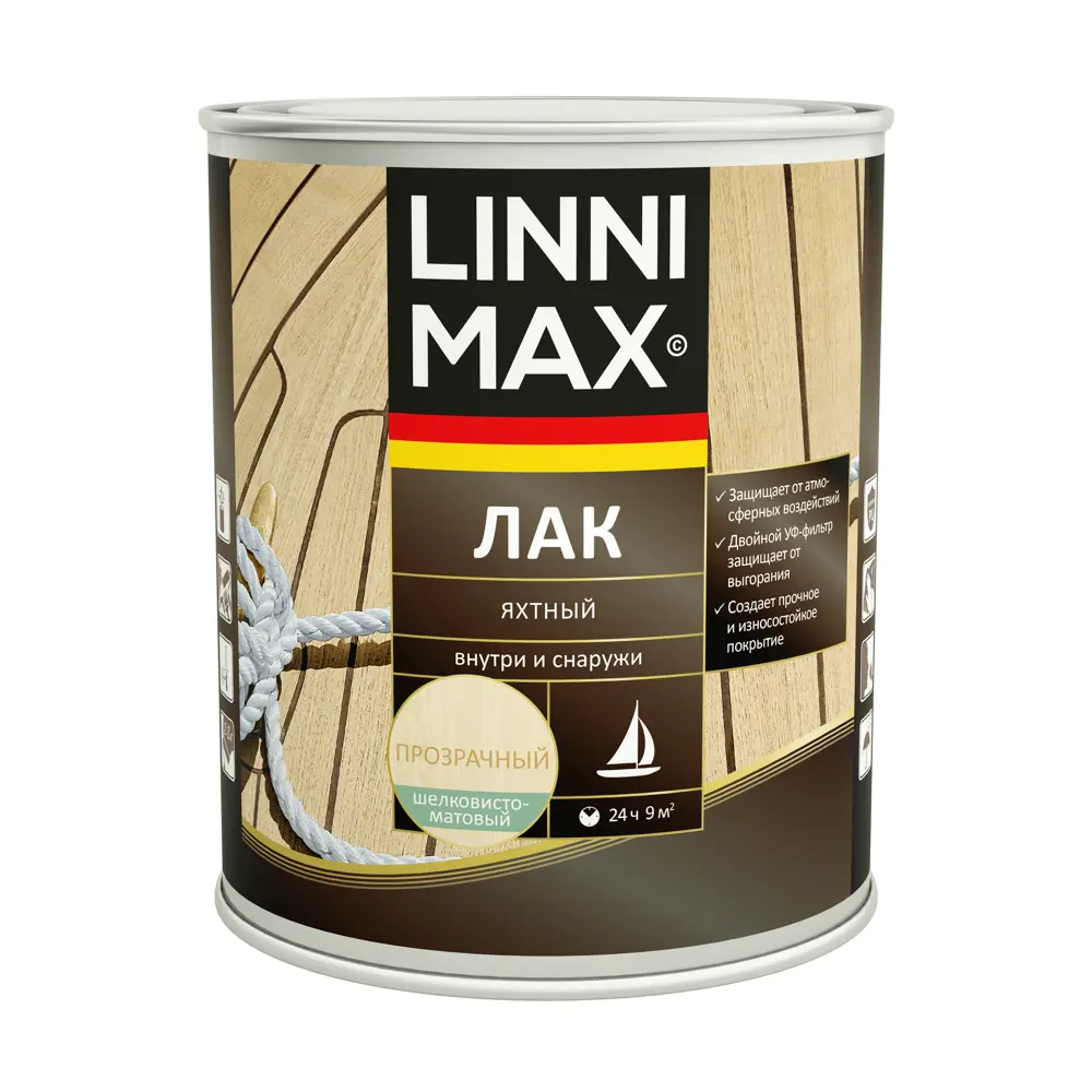 Яхтный лак Linnimax матовый бесцветный 0.75 л для защиты дерева 89349688 STLM-0854218 - Вид №1