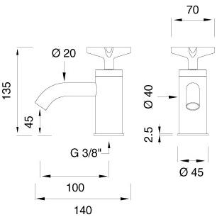 Ceadesign Гидропрогрессивный смеситель для раковины на одно отверстие из нержавеющей стали Cross Crx 41 - Вид №1