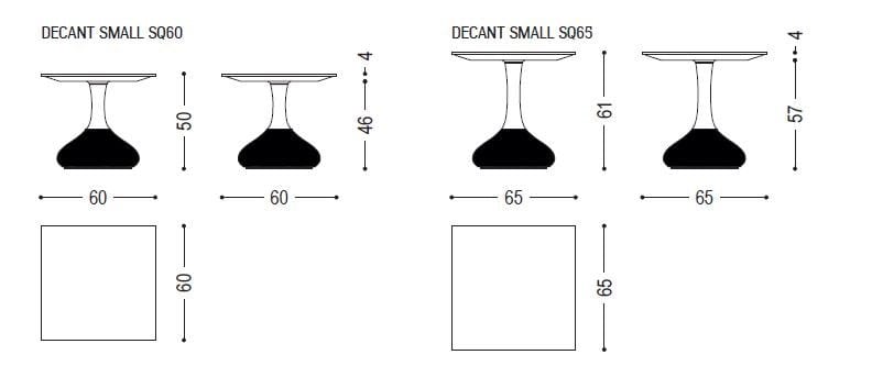 Квадратный журнальный столик из массива дуба и кедра Riva 1920 графин ARCH-00132670 - Вид №3