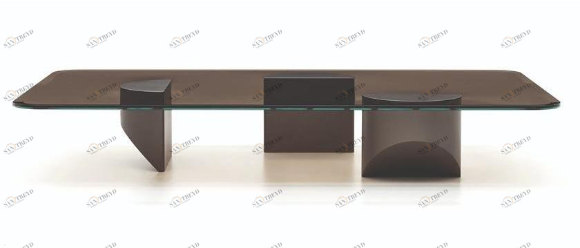 Minotti Низкий прямоугольный журнальный столик из стекла Wedge sun-id-1434910